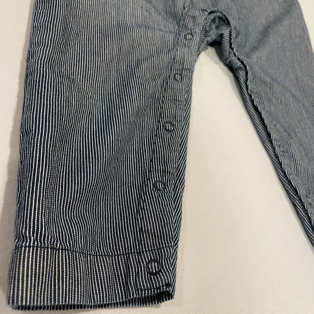 ~ TEA Baby 18-24 m Overalls/Dungarees Adjustable Stripe Blue Toddler Snaps 2 2yr - Picture 11 of 14